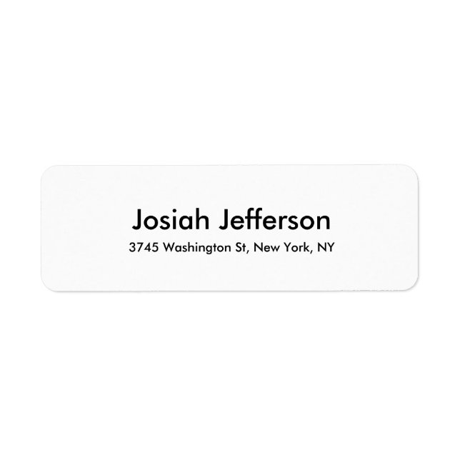 Unikt modernt Kreativ med enkelt svartvitt Returadress Etikett (Framsidan)