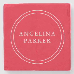 Unikt modernt, minimalistiskt, enkelt, rött ditt n stenunderlägg