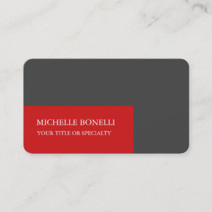Unikt modernt, minimalistiskt Grått Red Visitkort