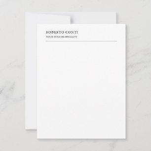 Unikt modernt, minimalistiskt Namn Anteckningskort