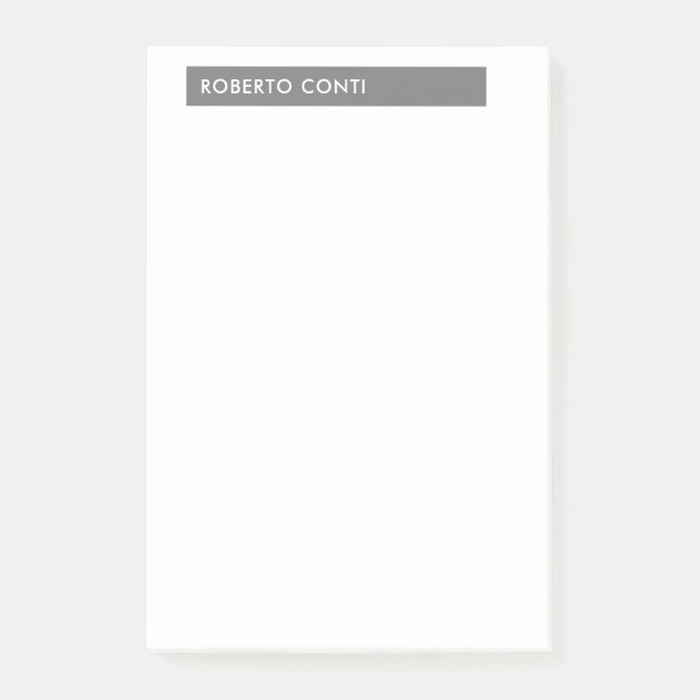 Unikt modernt, minimalistiskt Namn Post-it Block (Framsida)