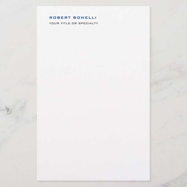 Unikt modernt minimalistiskt namn yrke brevpapper (Framsida)