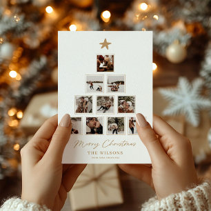 Unikt modernt multifoto-julkort julkort
