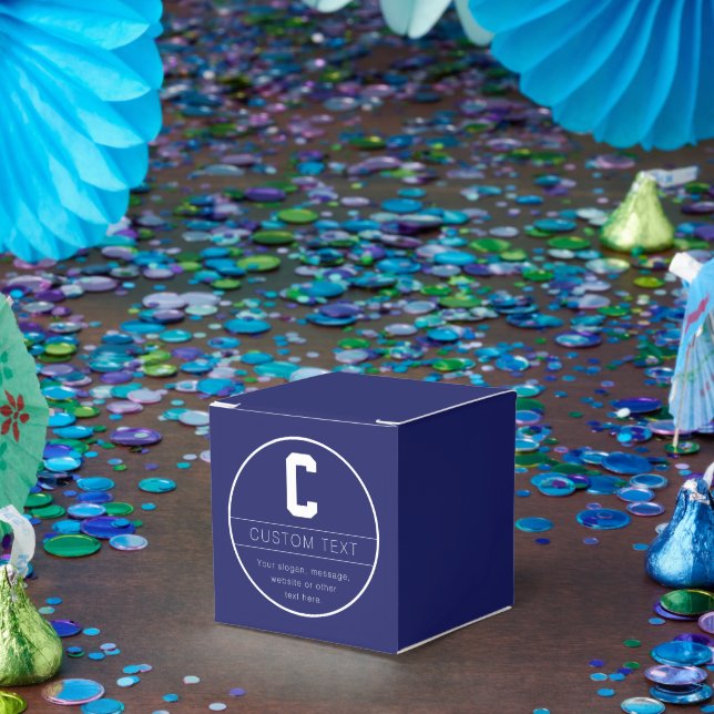 Unikt namn & monogrammall | Marinblå Presentaskar (Part)