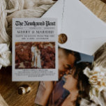 Unikt nyhetsbrev - merry och gift julkort<br><div class="desc">Extra! Extra! din helgdag glädje med det här unika nyhetsbrevet Merry & Married julkort. Alla kommer att få det här festliga helgdag i kärlek! Ta med ett vackert foto från bröllop på framsidan och baksidan - tillsammans med ett personligt meddelande på framsidan! Välj "klicka om du vill anpassa ytterligare" om...</div>