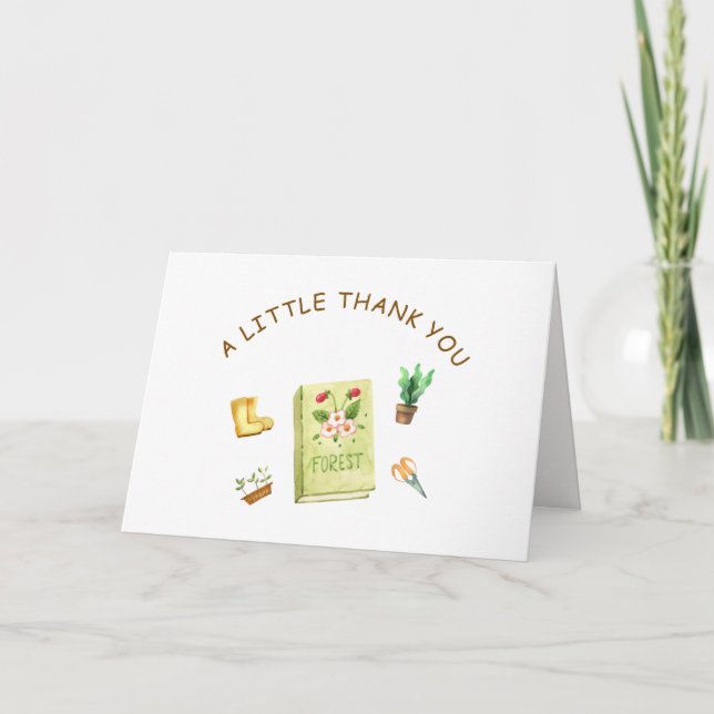 Unikt nytt kapitel Garden Bok Baby Shower Tack Kort (Framsida)
