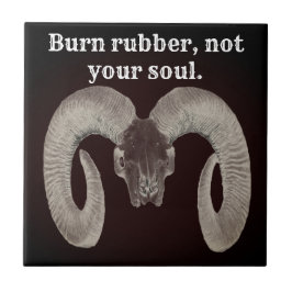 unikt och handgjort getskalle kakelplatta