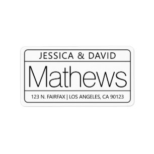 Unikt och Kreativ Tittar svart Adressetikett