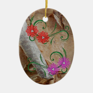 Unikt Ojibwe-Blommönster Juldekorationer