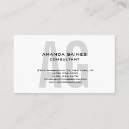 Unikt original-klassiskt Grått-monogram vitt Visitkort