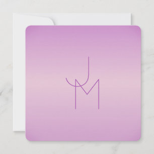 Unikt överlappande monogram   Soft Lavender Rosa Anteckningskort