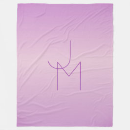 Unikt överlappande monogram | Soft Lavender Rosa Fleecefilt