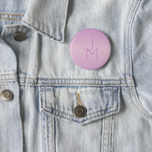 Unikt överlappande monogram Soft Lavender Rosa Knapp