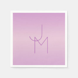 Unikt överlappande monogram | Soft Lavender Rosa Pappersservett