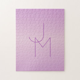 Unikt överlappande monogram | Soft Lavender Rosa Pussel