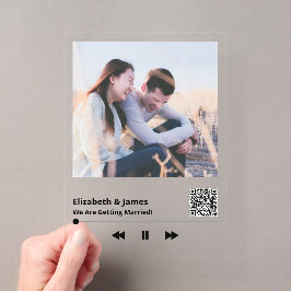 Unikt par Photo Music Plaque QR-kod Bröllop