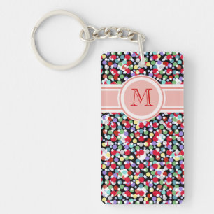 unikt polka dots giromonogram nyckelring