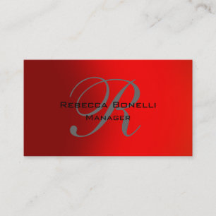 Unikt Red Grått Monogram Manager-Affärskort Visitkort