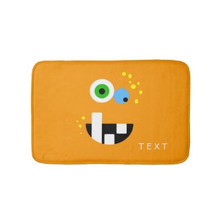 Unikt roligt galet Oragne monster Badrumsmatta