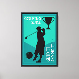 Unikt roligt vintage-golfpresent canvastryck