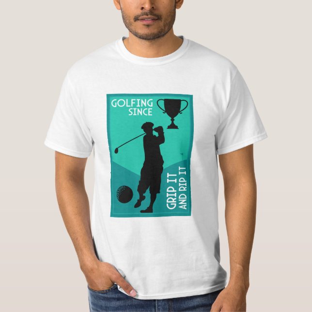 Unikt roligt vintage-golfpresent t shirt (Framsida)