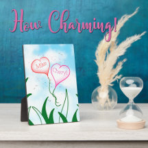 Unikt Romantiskt Par Anpassade Namn Konstpresent