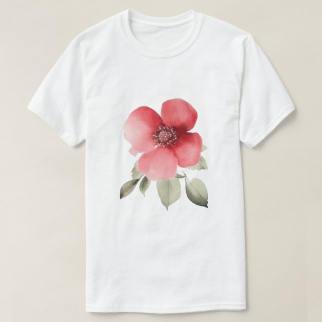 Unikt rött formspråk för blomsterälskare t shirt (Design framsida)