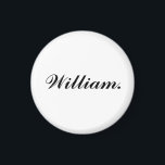 Unikt runt namnmärke för daglig personlig touch magnet<br><div class="desc">Lägg till en personlig touch i ditt utrymme med detta unika runda namnmärket. Anpassningsbart med valfritt namn, det är ett enkelt men stilrent sätt att få skåp, kylskåp eller anslagstavlor att kännas mer som dina egna. En genomtänkt present eller personlig upptugg, detta hållbara magnet tillför charm och identitet till vardagliga...</div>