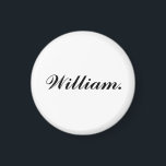 Unikt runt namnmärke för daglig personlig touch magnet<br><div class="desc">Lägg till en personlig touch i ditt utrymme med detta unika runda namnmärket. Anpassningsbart med valfritt namn, det är ett enkelt men stilrent sätt att få skåp, kylskåp eller anslagstavlor att kännas mer som dina egna. En genomtänkt present eller personlig upptugg, detta hållbara magnet tillför charm och identitet till vardagliga...</div>