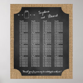 Unikt rustikt sittplatsschema för bröllop i murarl poster