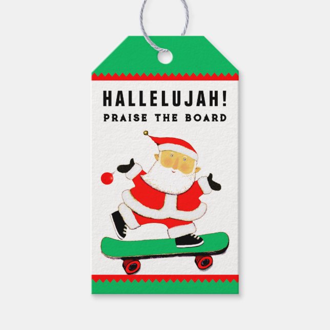 Unikt skateboardjul presentetikett (Framsidan)
