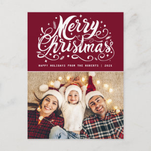 unikt skript för snyggt, modern christmas vykort