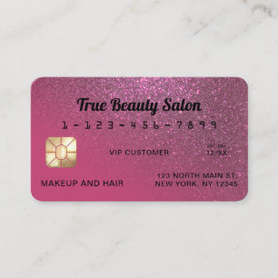 Unikt Sparkly Berry Rosa Glitter Kredit-kort Visitkort