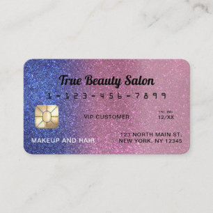 Unikt Sparkly Sapphire Rosa Glitter Kredit-kort Visitkort