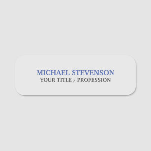 Unikt Speciellt klassiskt blått Grått Namnbricka