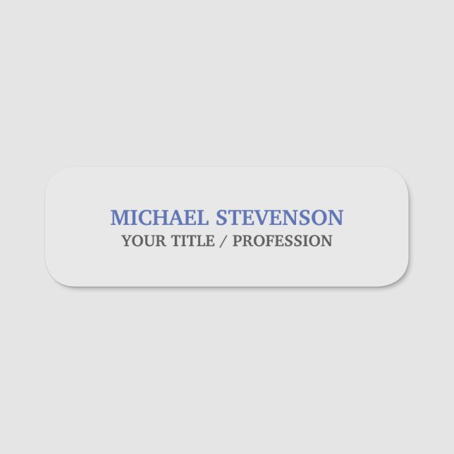 Unikt Speciellt klassiskt blått Grått Namnbricka (Framsida)