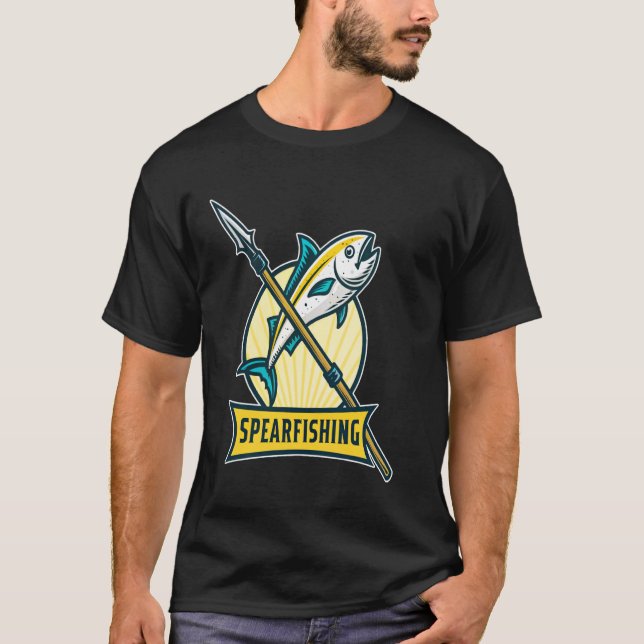 Unikt spjutfiskedesign t shirt (Framsida)