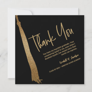 Unikt Studenten Black Guld Tassel Grad-foto Tack Kort
