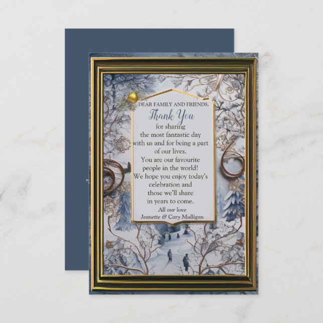 Unikt tack för snöflingor OSA kort (Fram/baksida)