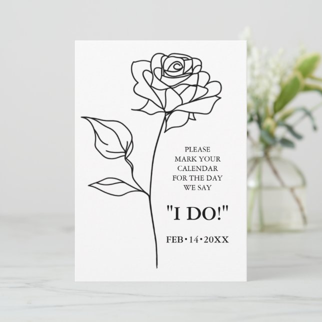 Unikt tidsfritt block med QR-Spara - datumkort Spara Datumet (Stående Fram)