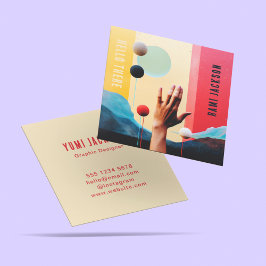 Unikt Trendig - färgstark Abstrakt Konstnärlig fet Fyrkantigt Visitkort