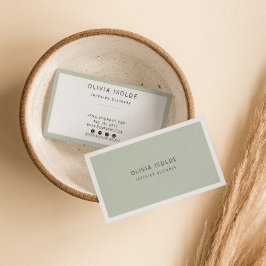 Unikt Trendig för modern Boho-Grönt med minimal Ne Visitkort