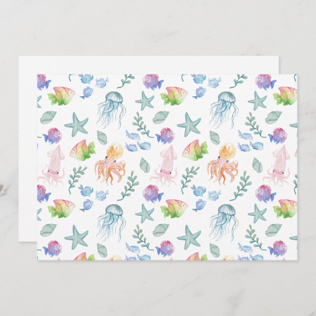 Unikt under havet Kort i vitt (Fram/baksida)