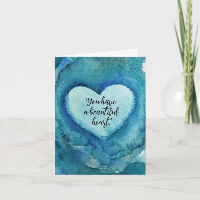 Unikt ursprungligt vattenfärgskort kort (Framsida)