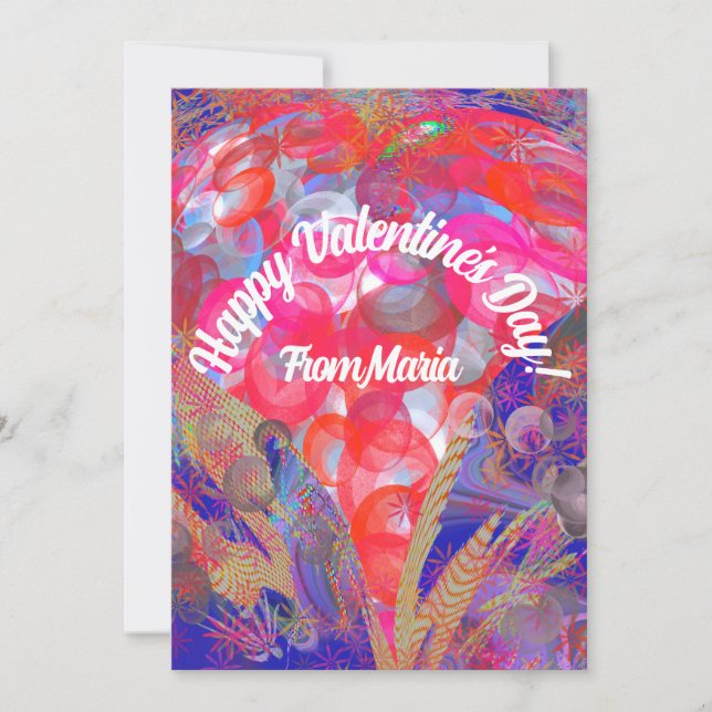 Unikt Valentine-Abstrakt, färgat och levande kort (Framsida)