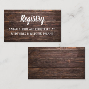 Unikt visitkort för registrering av Rustic Wood Br
