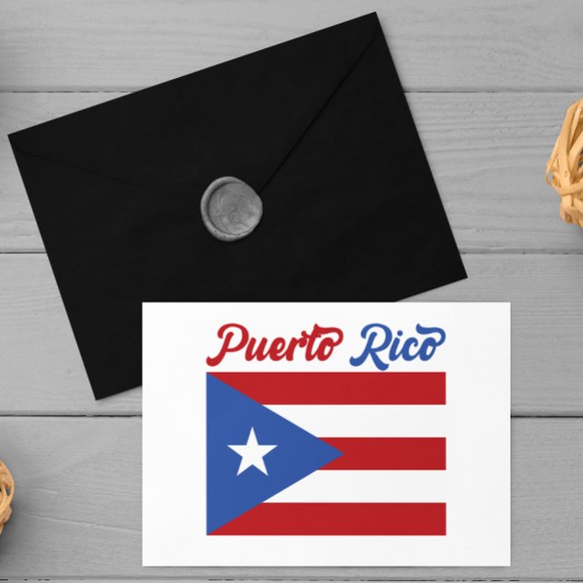 Unikt vykort för inbjudan till Puerto Rico-Flagga (puerto rico holiday postcard)
