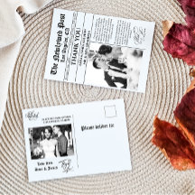 Unikt vykort för nyhetsbladet Bröllop Tack