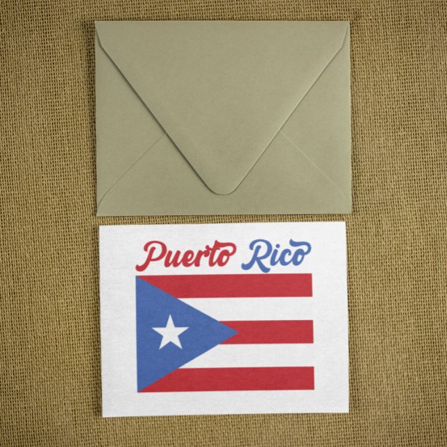 Unikt vykort för Puerto Rico-flaggans tillkännagiv (Unique Puerto Rico Flag Postcard)