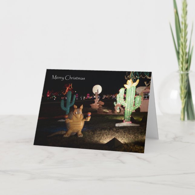 Unikt Westernt julkort - Armadillo Helgkort (Framsida)